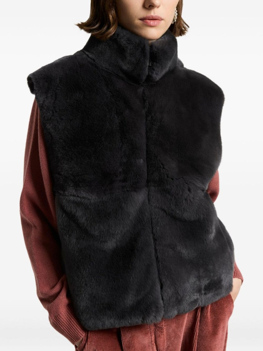 Peserico Textured Gray Sweater With Wool