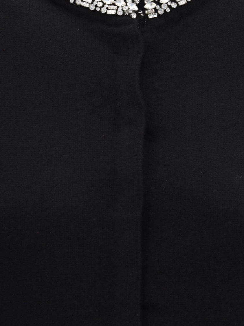Pinko Cropped Embellished Fitted Sweater