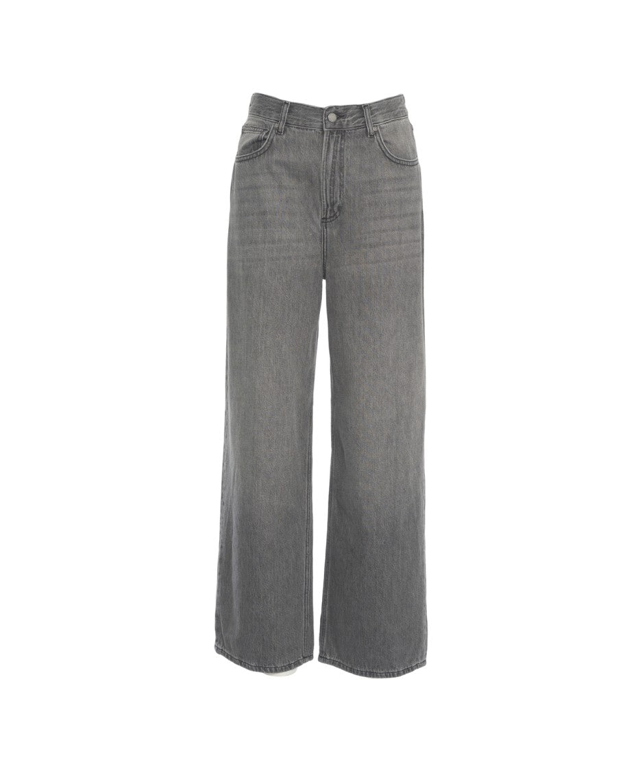 Liu Jo Medium-Gray Loose Fit Jeans With Five-Pocket Design