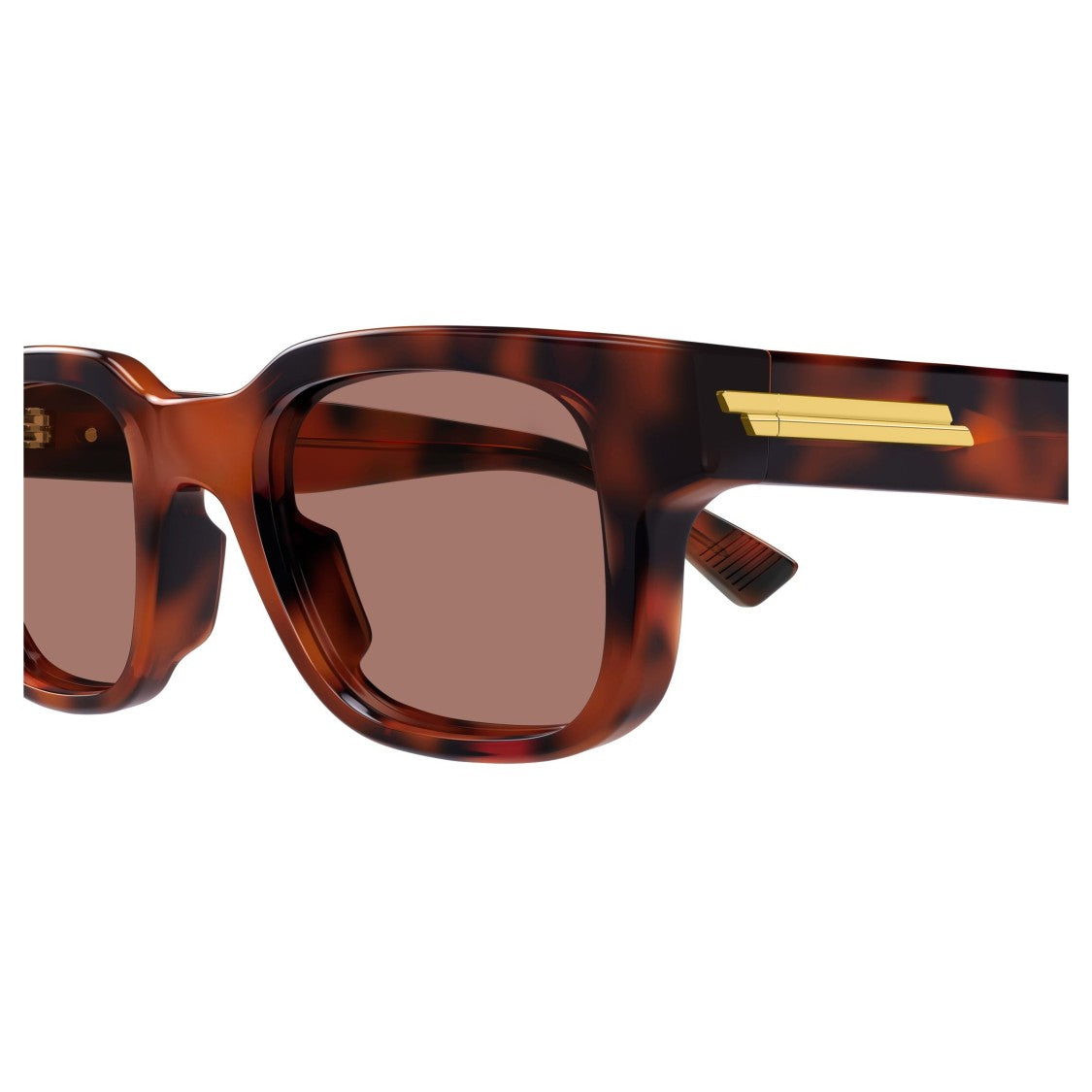 Bottega Veneta Bv1411s Tortoiseshell Pattern Bold Rectangular Sunglasses
