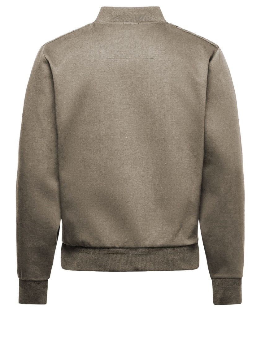 Hugo Boss Beige Cotton Jacket With Padded Front And Ribbed Cuffs