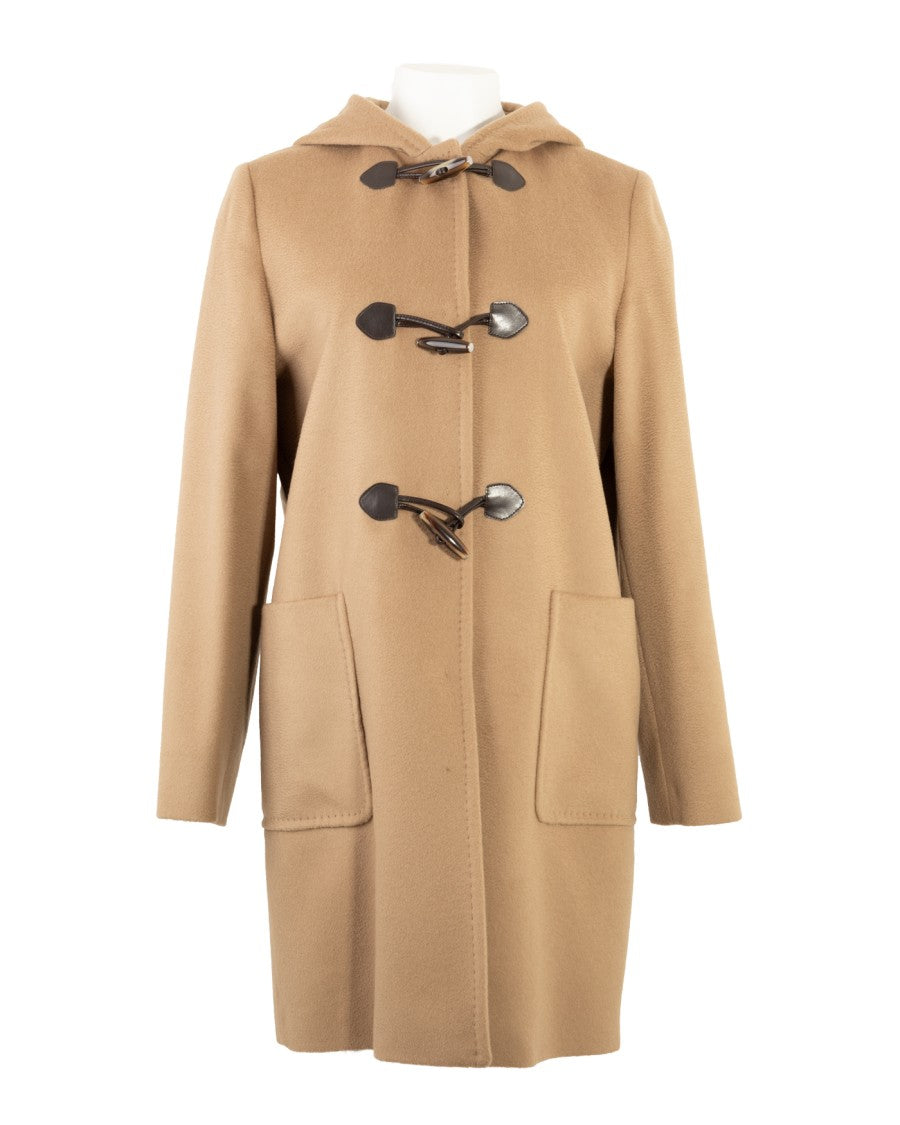 Max Mara Montgomery Coat With Hood And Leather Toggles