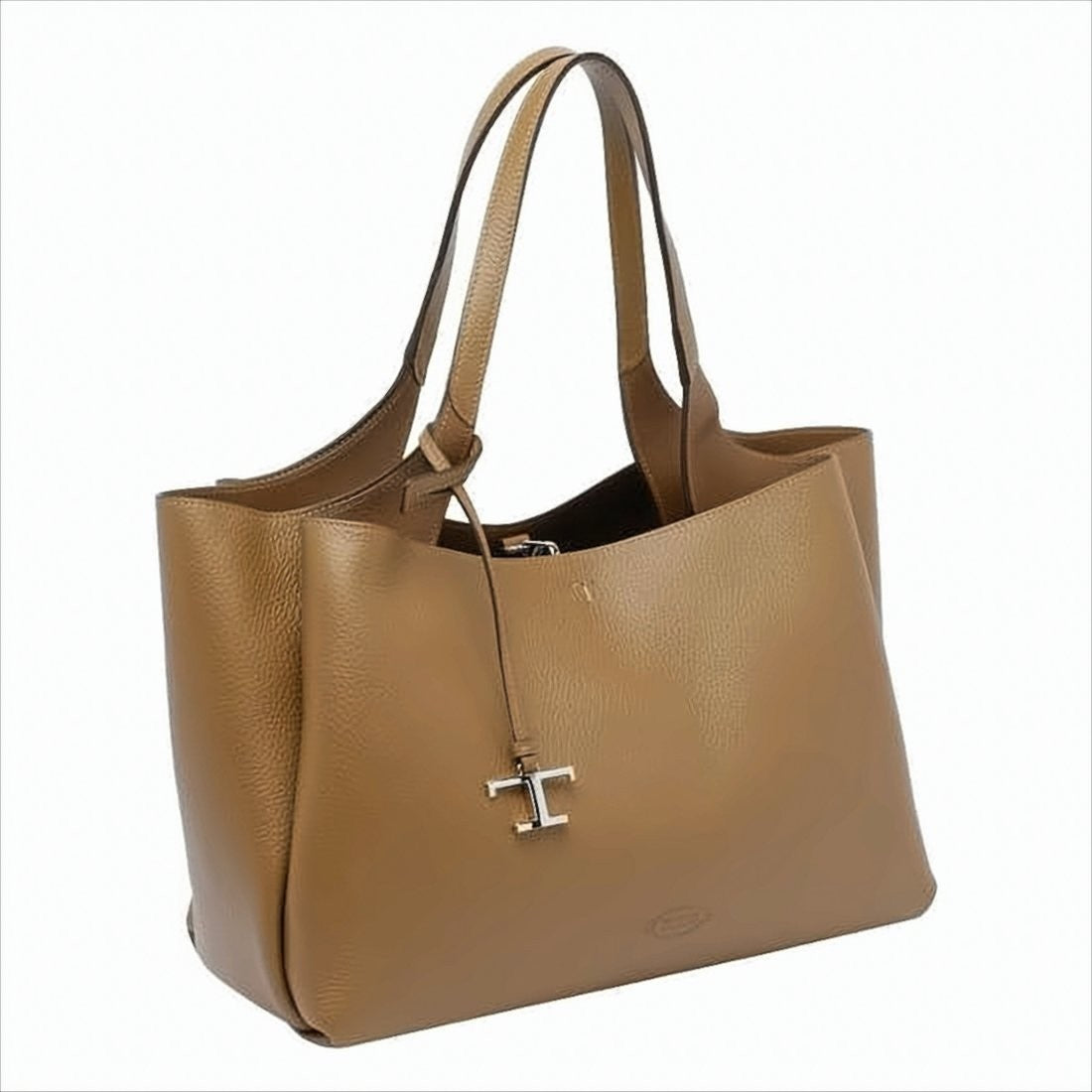 Tod's Textured Leather Structured Shoulder Bag With Smooth Finish