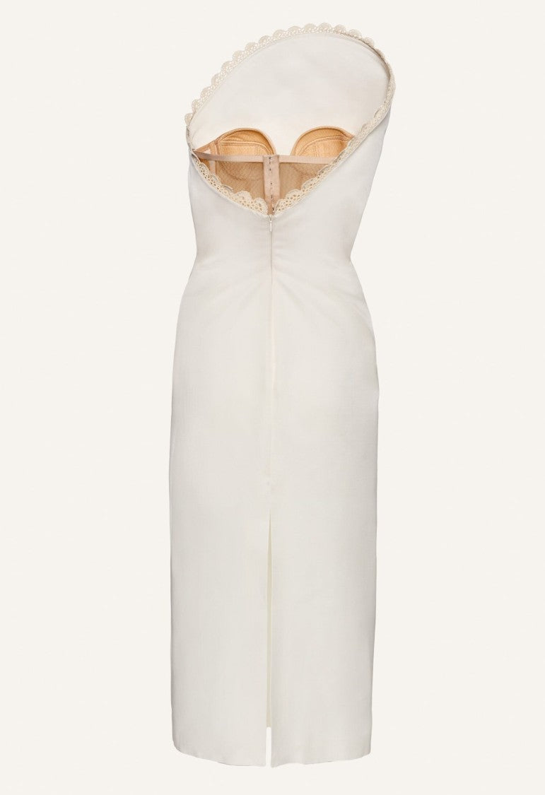 Magda Butrym Midi Dress With Sculptural Floral-Inspired Design