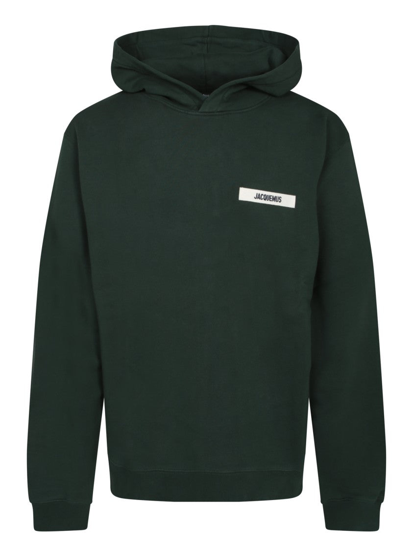 Jacquemus Relaxed Fit Green Hoodie With White Logo