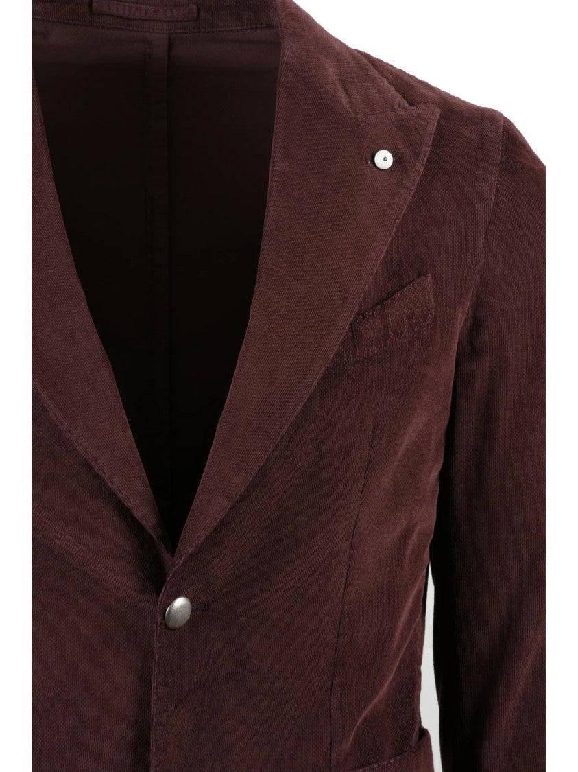 L.B.M. 1911 Velvet Jacket With Notch Lapels And Button Closure