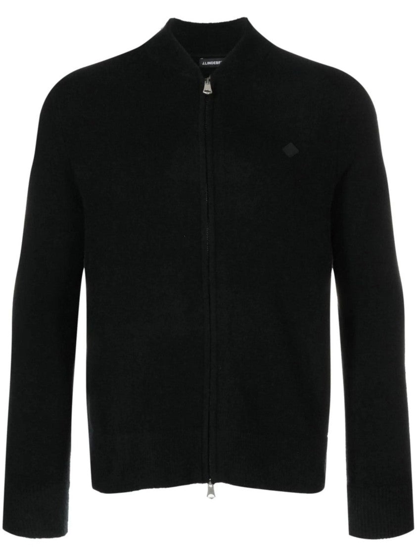 J.Lindeberg Yousin Merino Logo Zip Sweater
