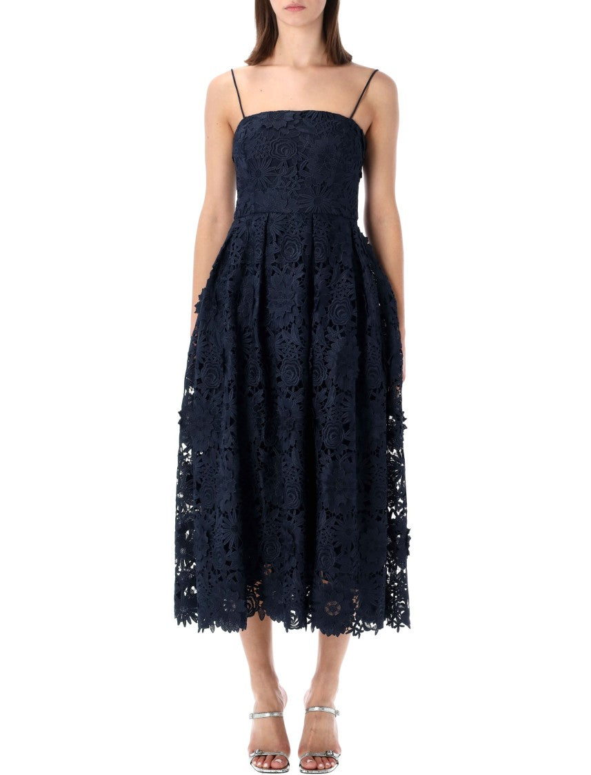 Rotate Fitted Bustier Floral Lace Dress