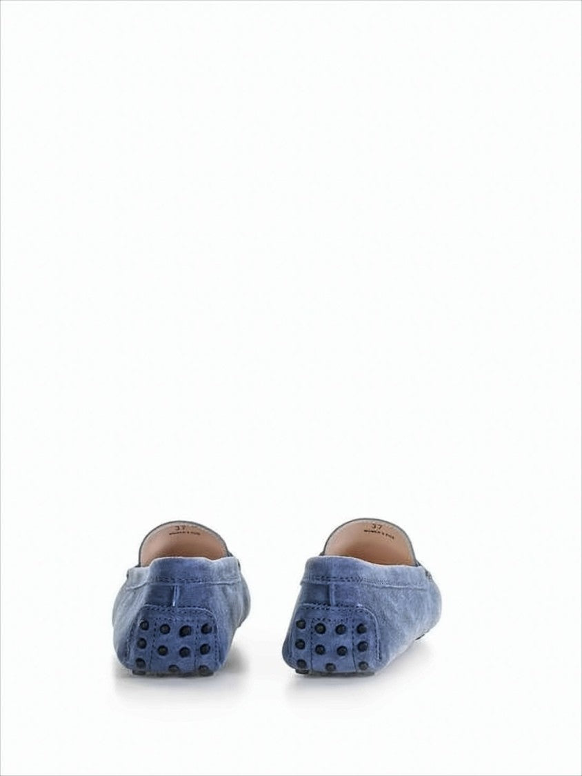 Tod's Suede Moccasin Flats With Penny Strap Detail