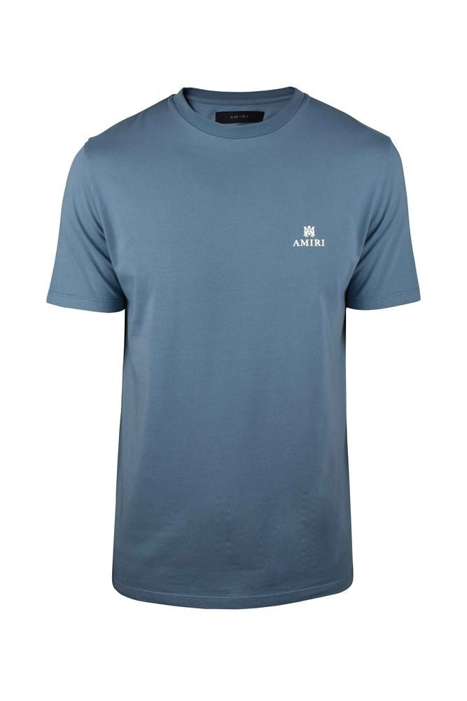 Amiri Blue Cotton T-Shirt With Branding
