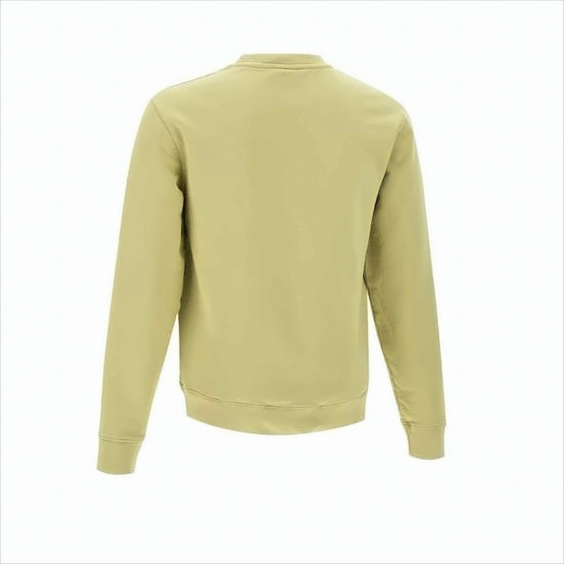 Maison Kitsuné Long-Sleeve Crewneck Sweatshirt In Light Olive With Embroidered Fox Emblem