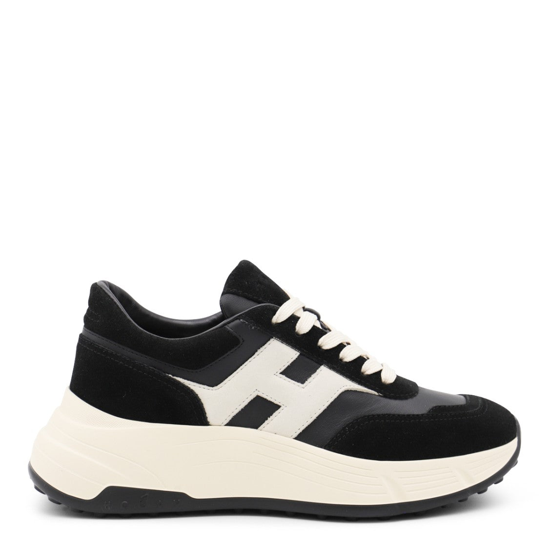 Hogan Black And White Leather Sneakers