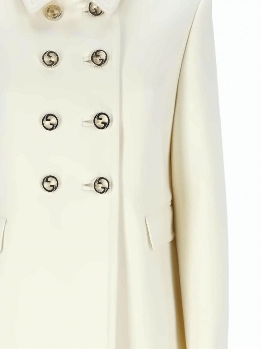 Gucci Double-Breasted Structured Wool Coat With Classic Collar
