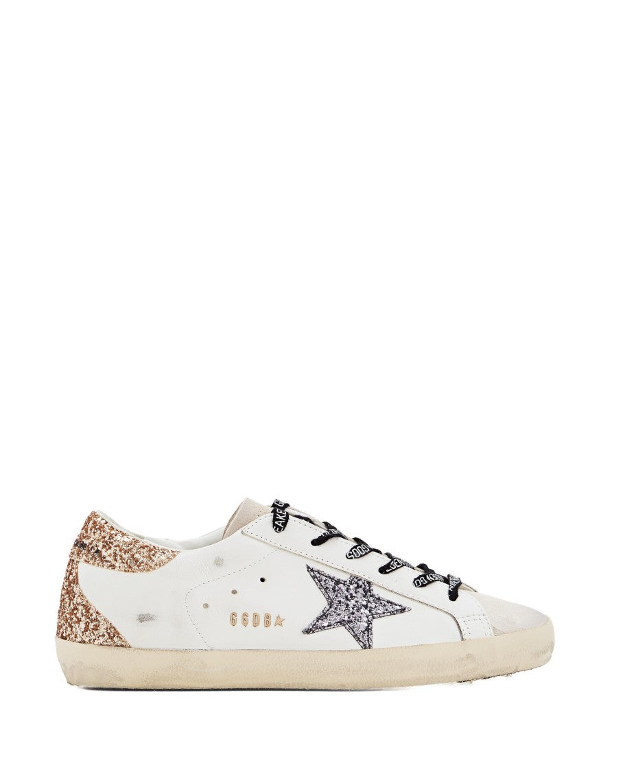 Golden Goose Super Star Leather And Glitter Sneakers