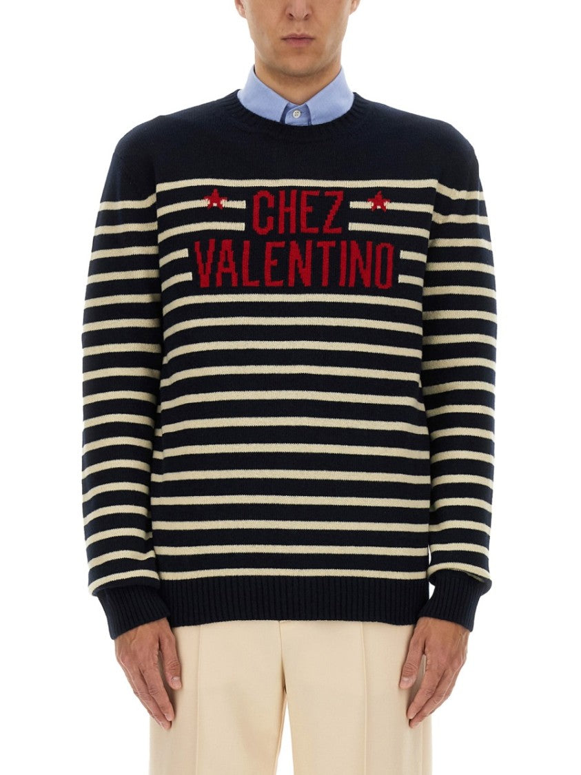 Valentino Regular Fit Wool Sweater With Minimalistic Aesthetic