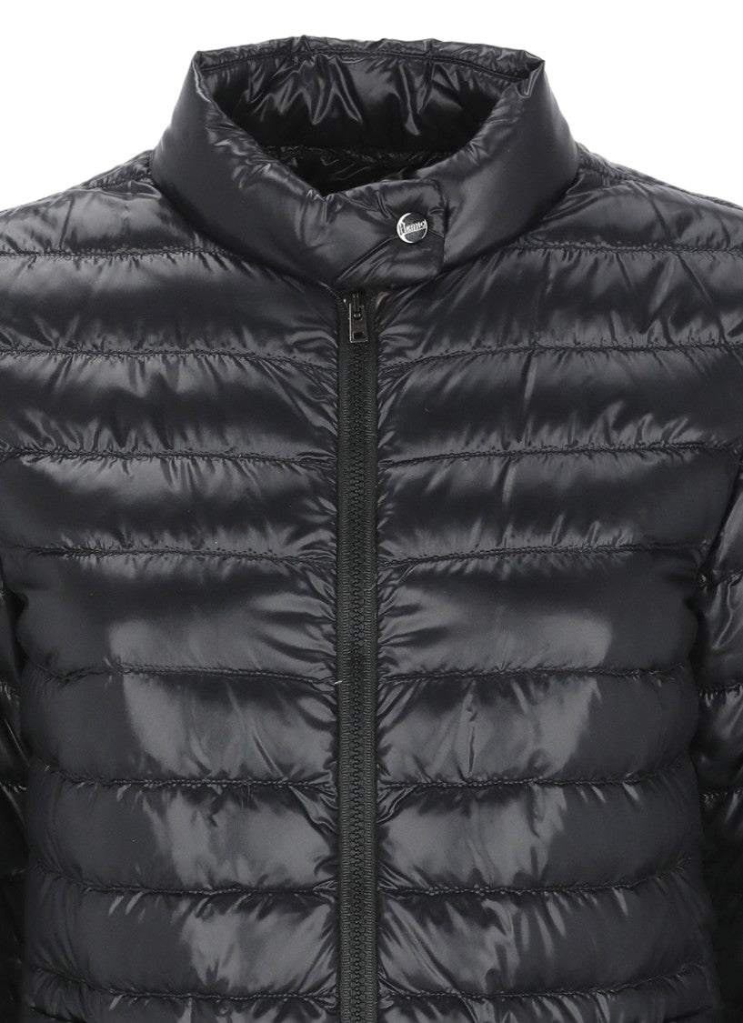Herno Blue High Neck Quilted Down Jacket