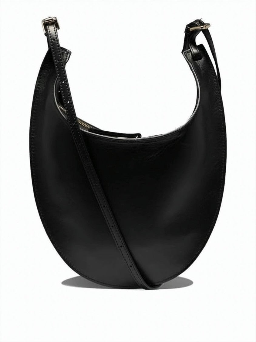 A.P.C. Crescent-Shaped Black Cowhide Tote Bag