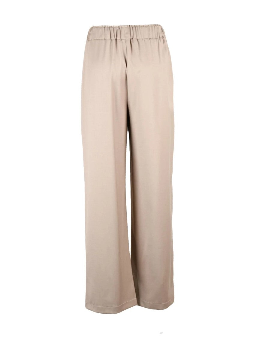 Black 961 Beige Wide-Leg Polyester-Blend Pants
