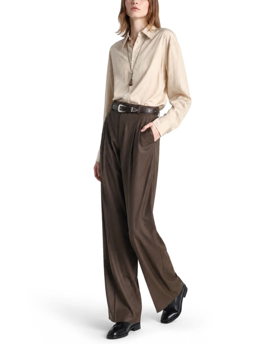 Lemaire Long-Sleeved Neckline Tie Silk Shirt