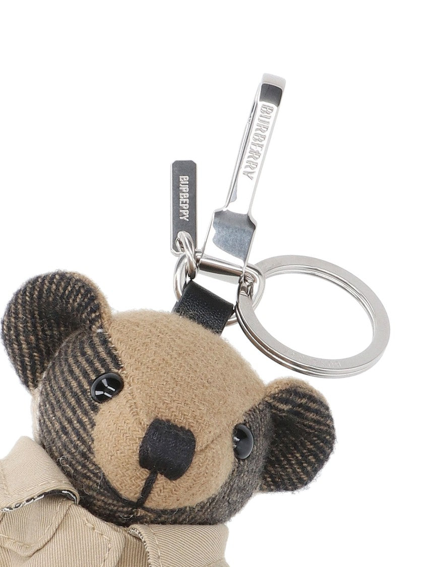 Burberry Thomas Teddy Bear Keychain With Gold Accent