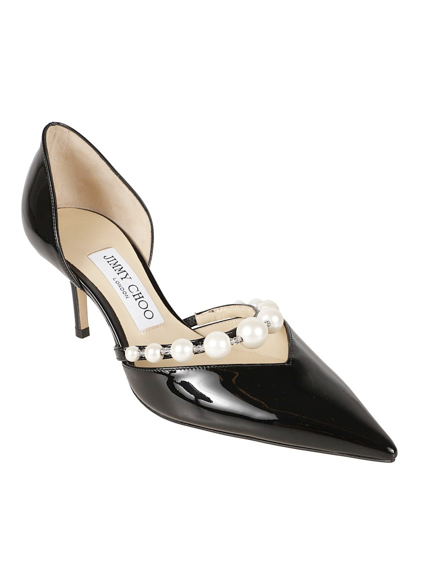 Jimmy Choo Pointed-Toe Stiletto Pump With Pearl Embellishments