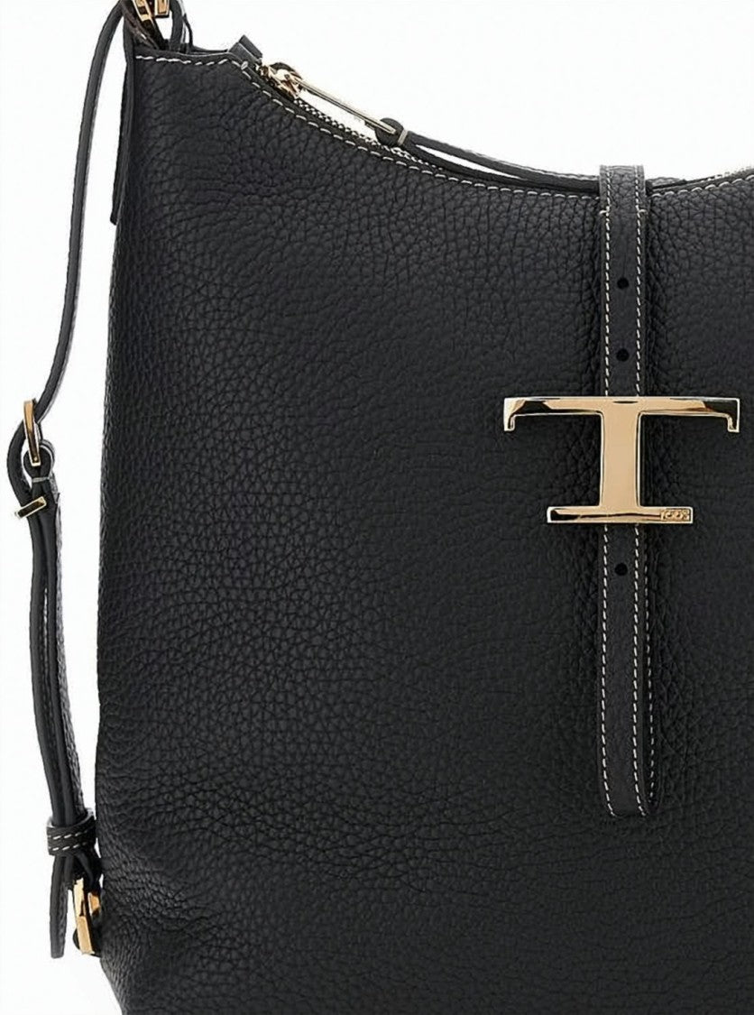 Tod's Structured Pebbled Leather Small Shoulder Bag