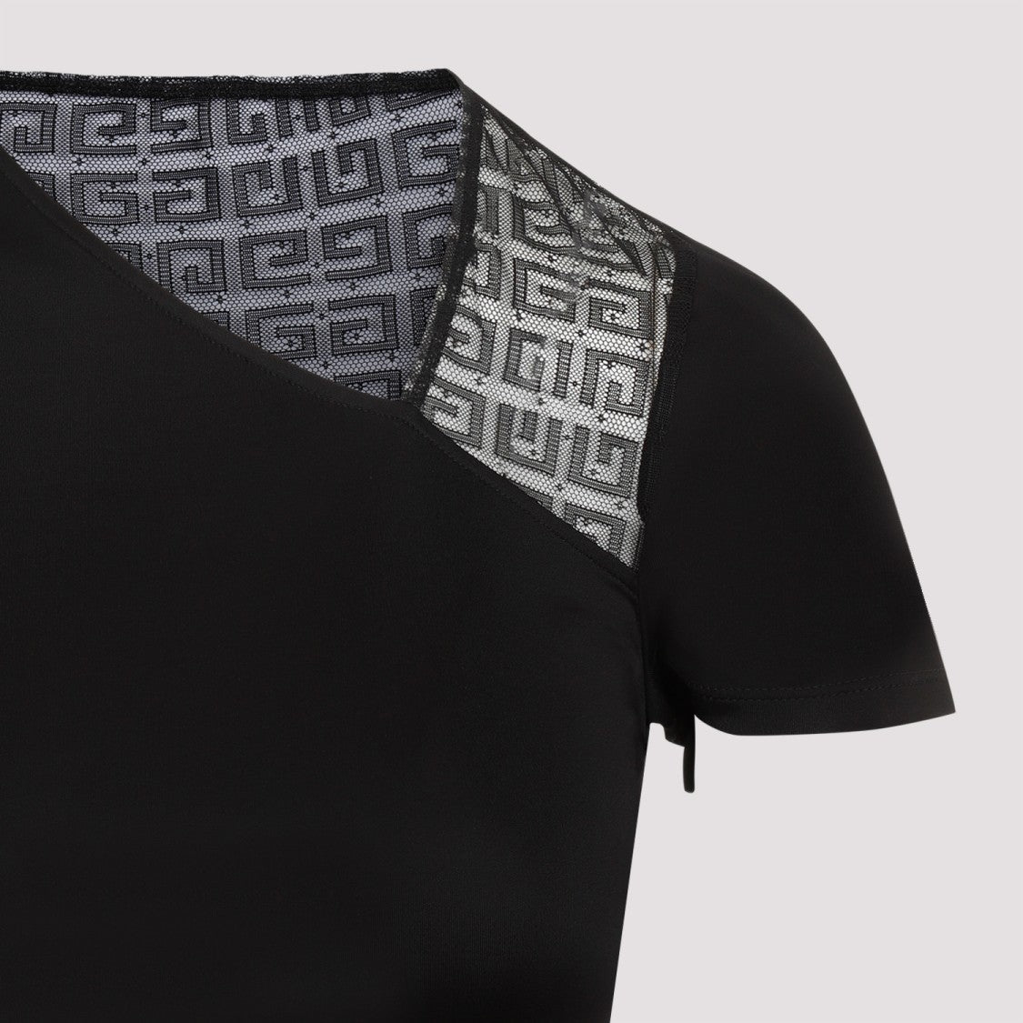 Givenchy Black Asymmetric V-Neck Shirt