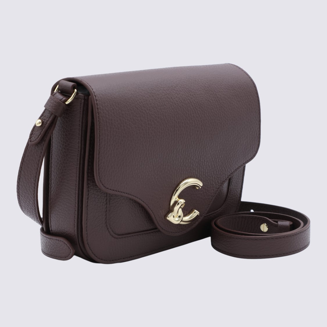 Coccinelle Structured Brown Pebbled Leather Coccinelle Handbag