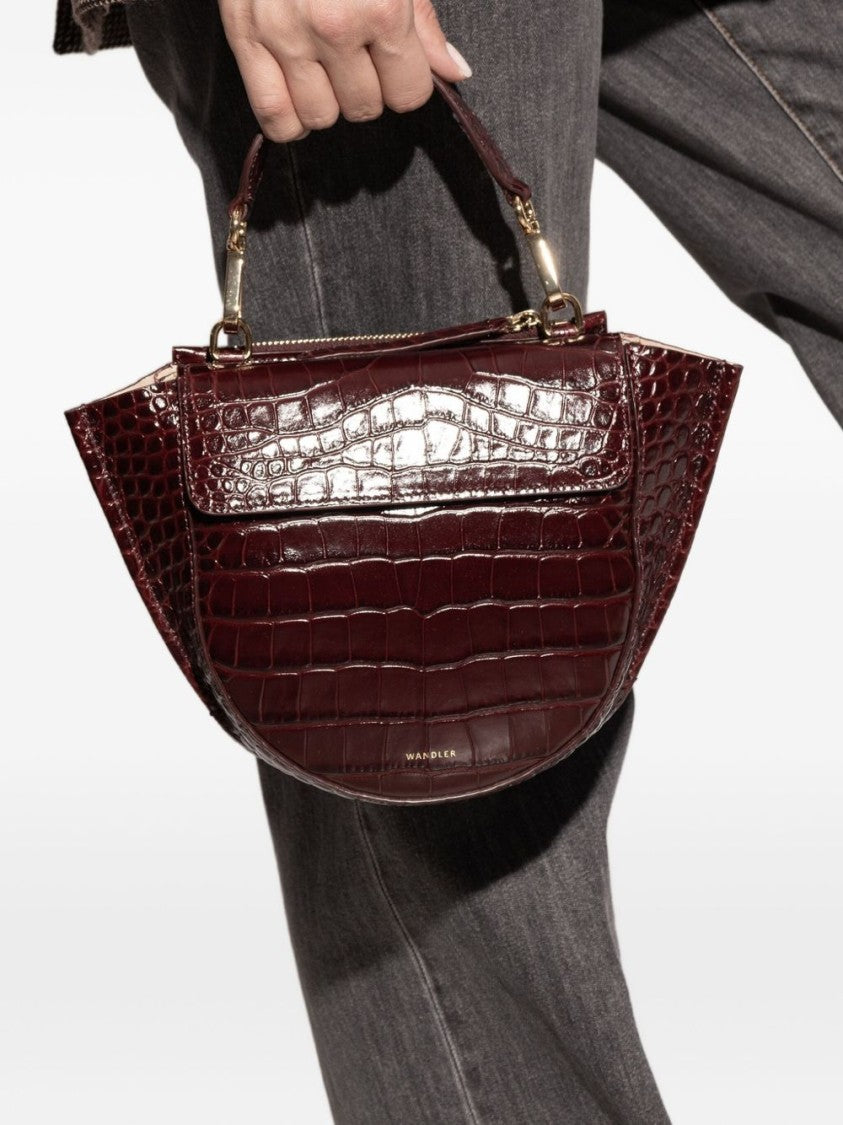 Wandler Mini Croc-Effect Top-Handle Bag