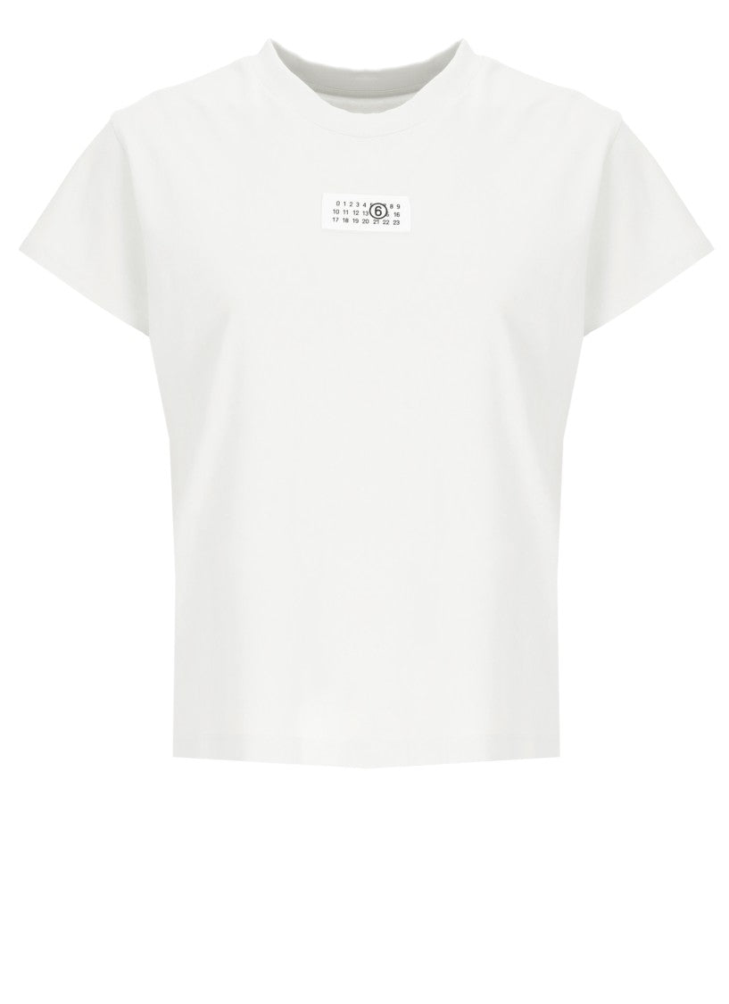 Mm6 By Maison Margiela White Logoed Cotton T-Shirt