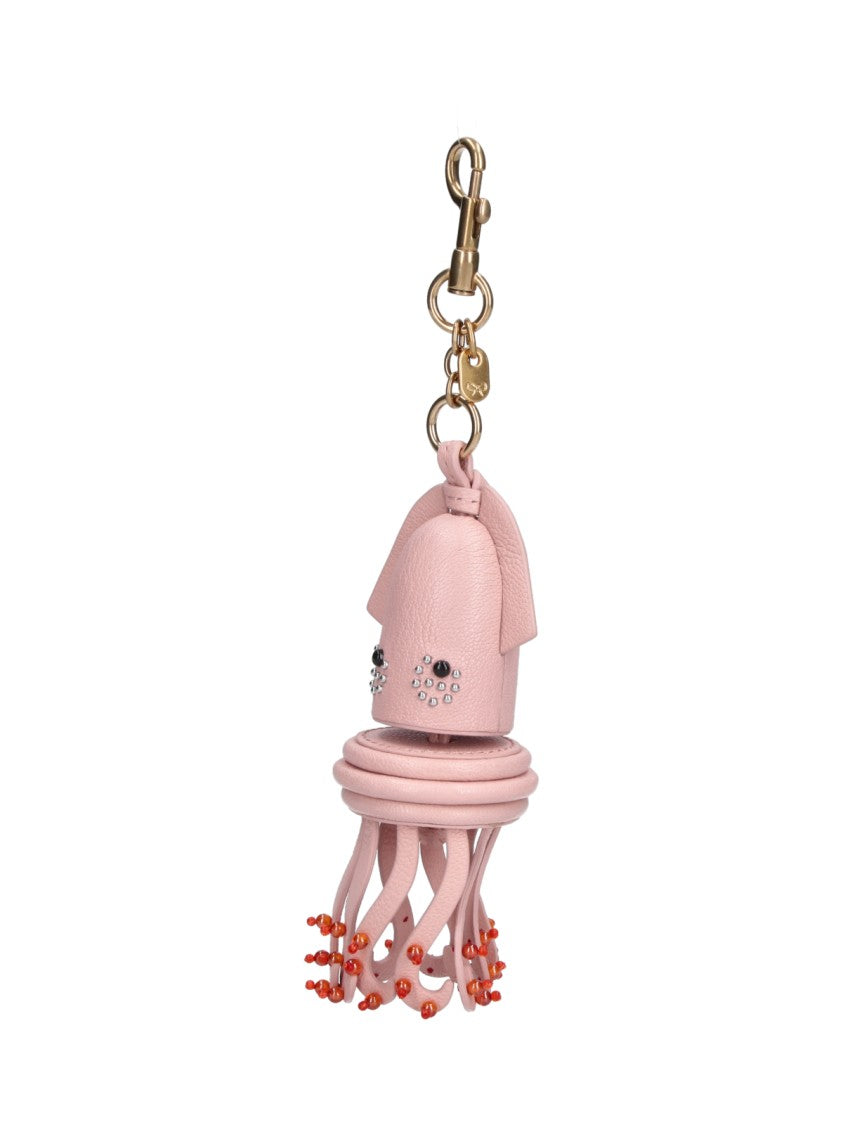 Anya Hindmarch Pink Squid Goat Leather Key Charm