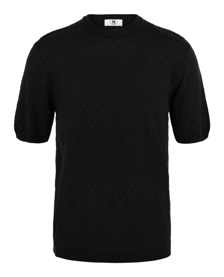 M Missoni Zig Zag Short Sleeve Sweater