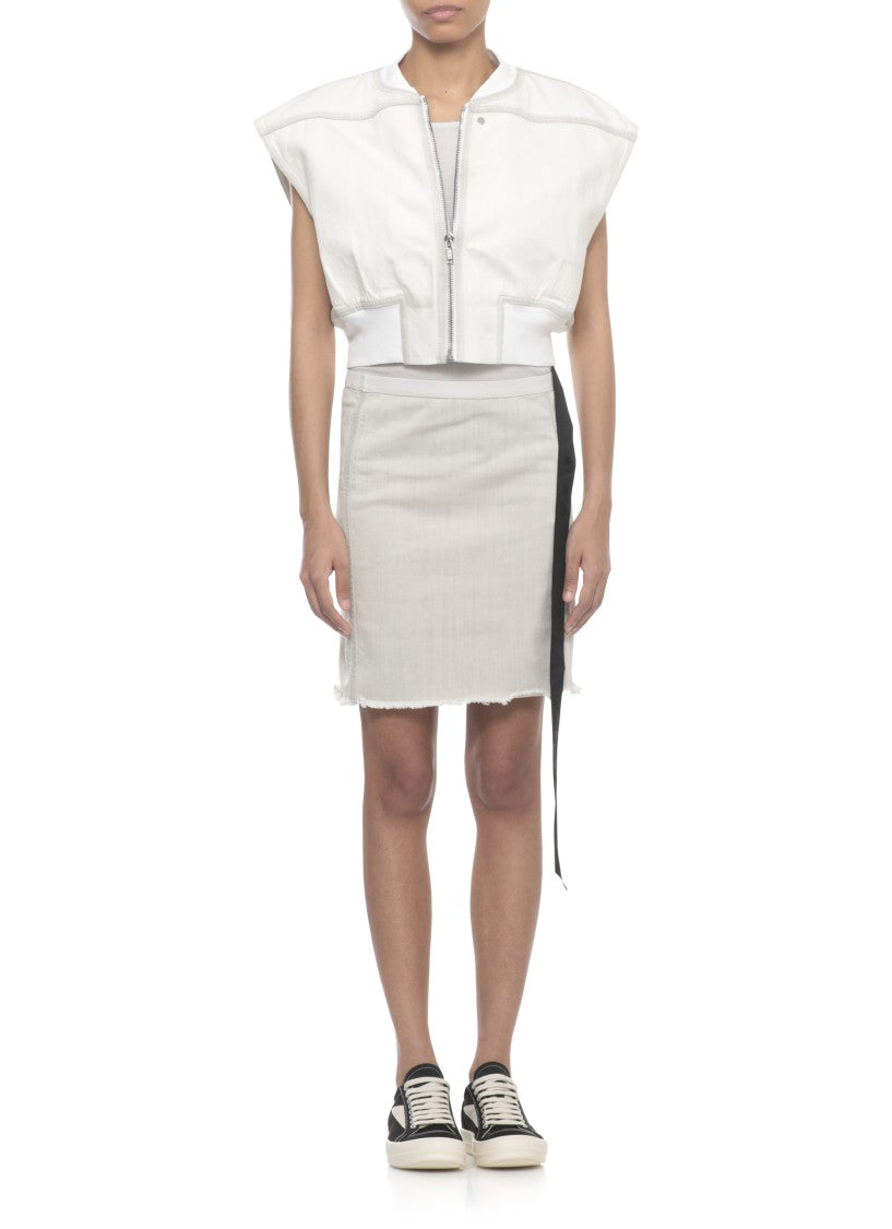 Drkshdw By Rick Owens Ivory Tatlin Zip Cotton Vest