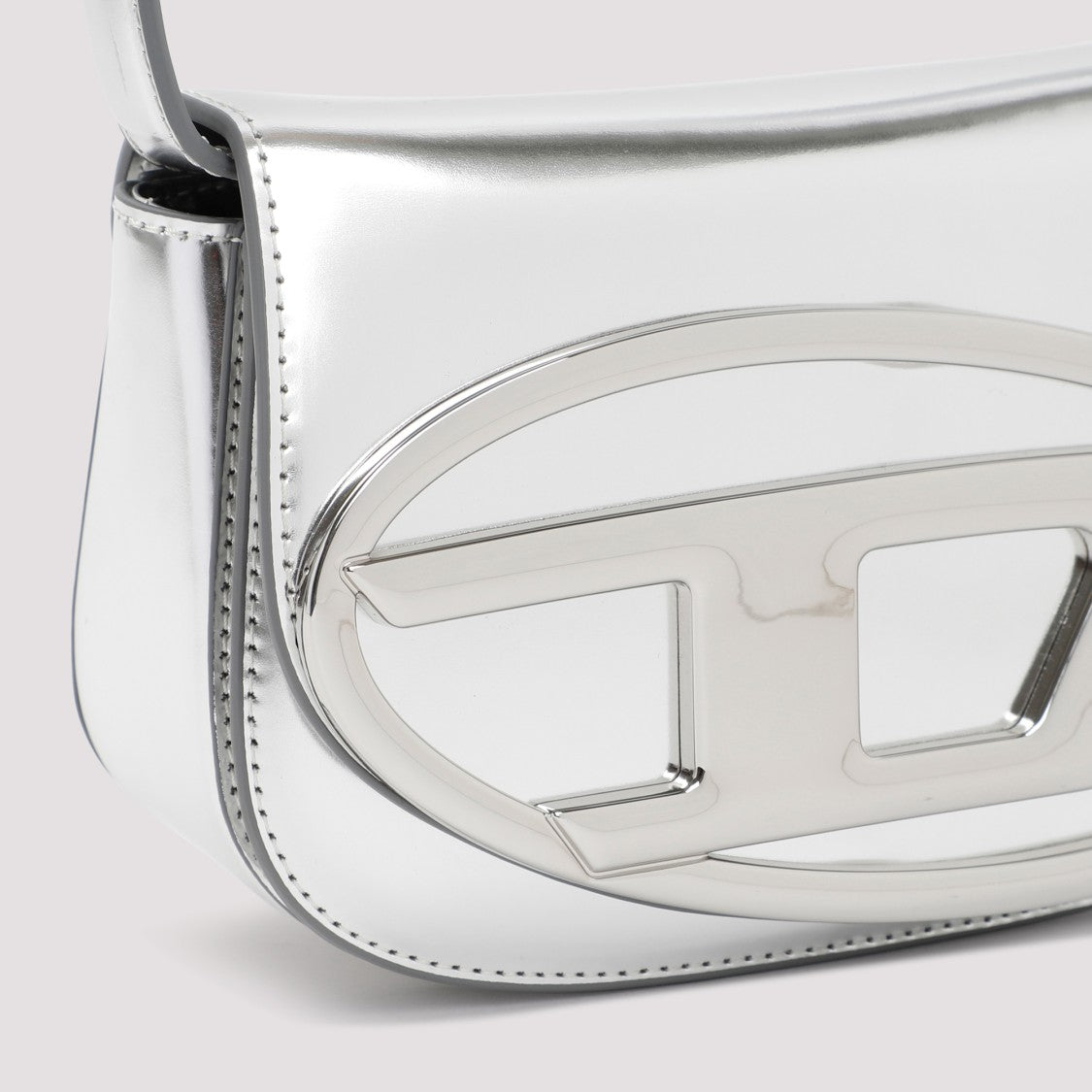 Diesel Silver Leather Handbag