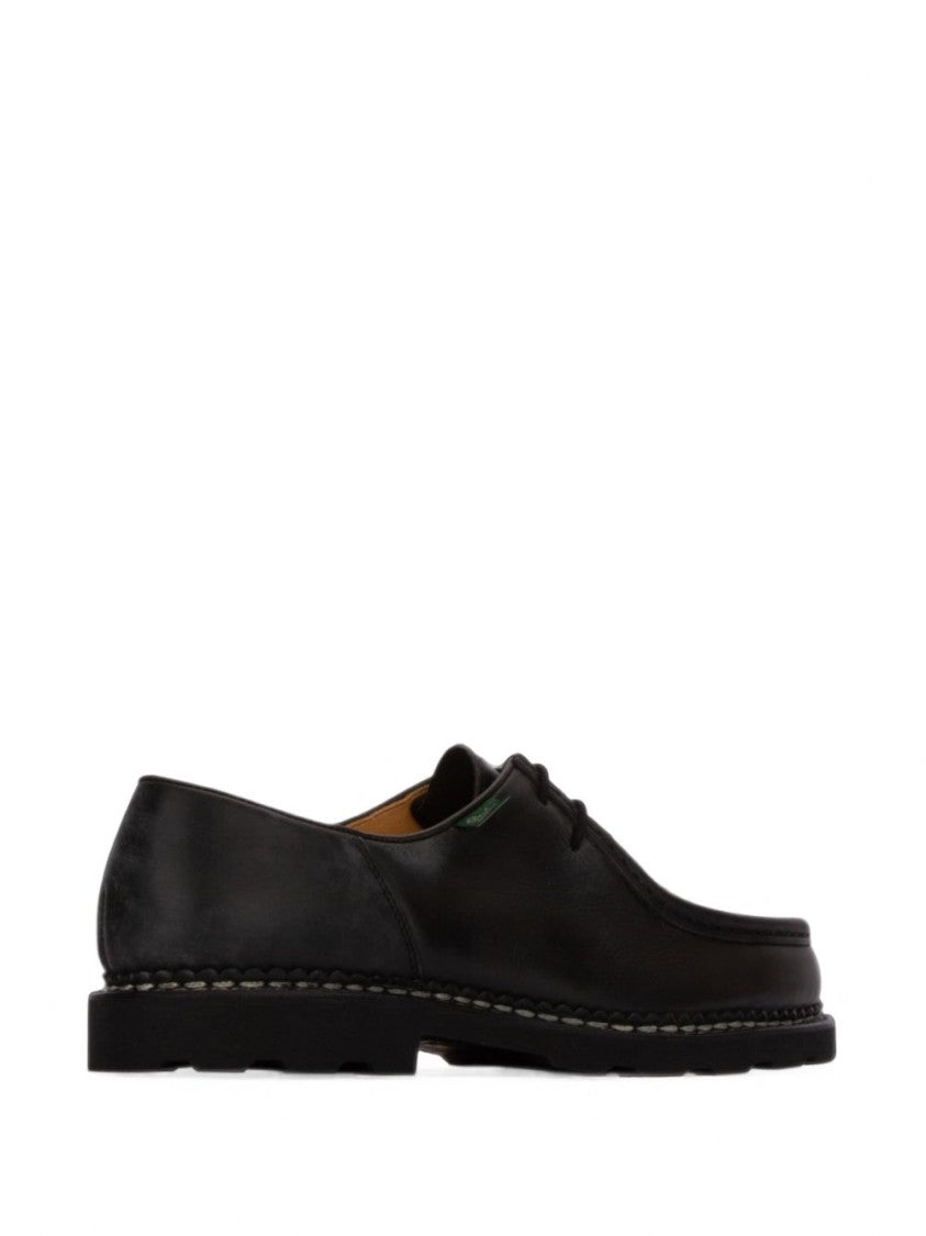 Paraboot Lace-Up Moccasin Smooth Leather Flats