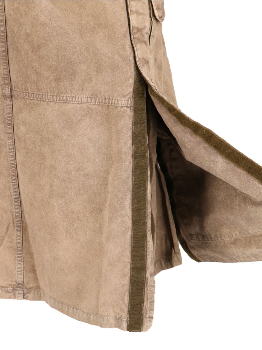 Y/Project Maxi Cargo Skirt In Brown Cotton