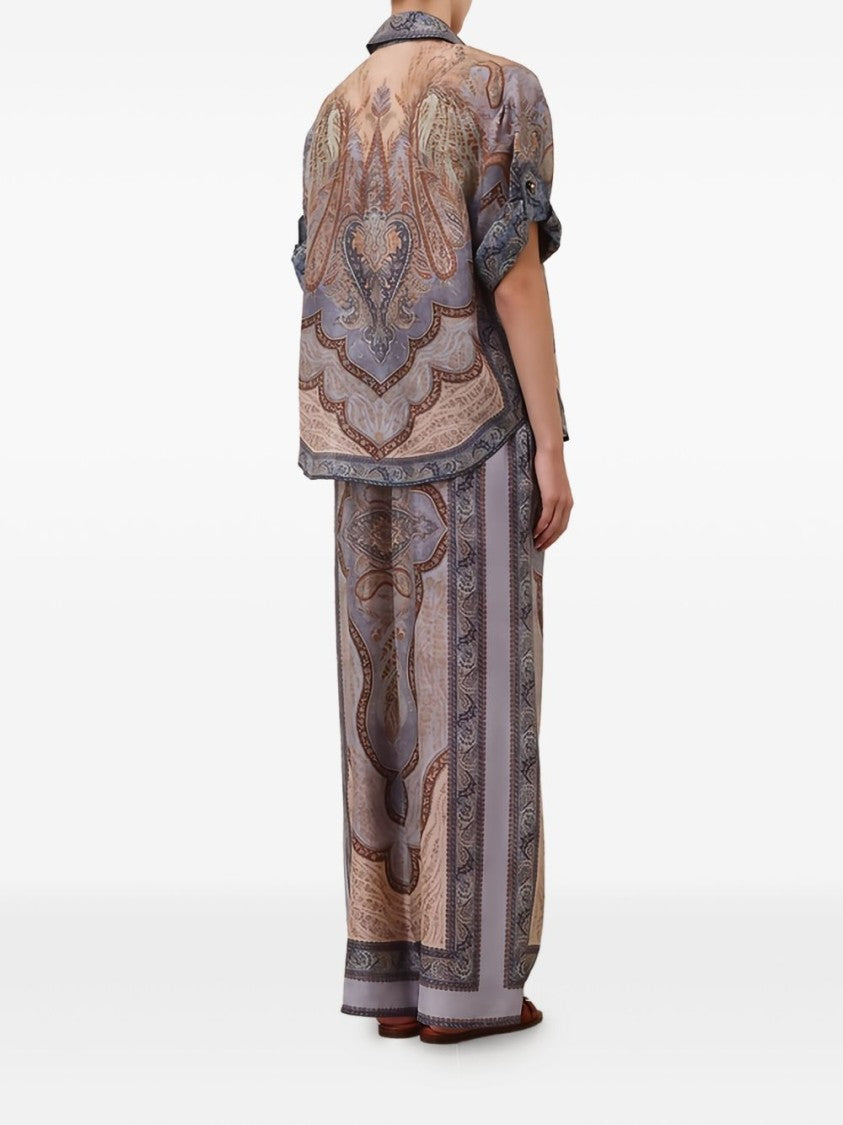 Zimmermann Wide-Leg Trousers With Intricate Paisley Print