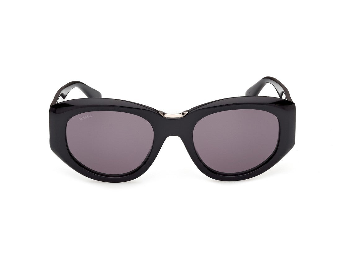 Max Mara Glossy Black Mm0198 Oversized Cat-Eye Acetate Sunglasses