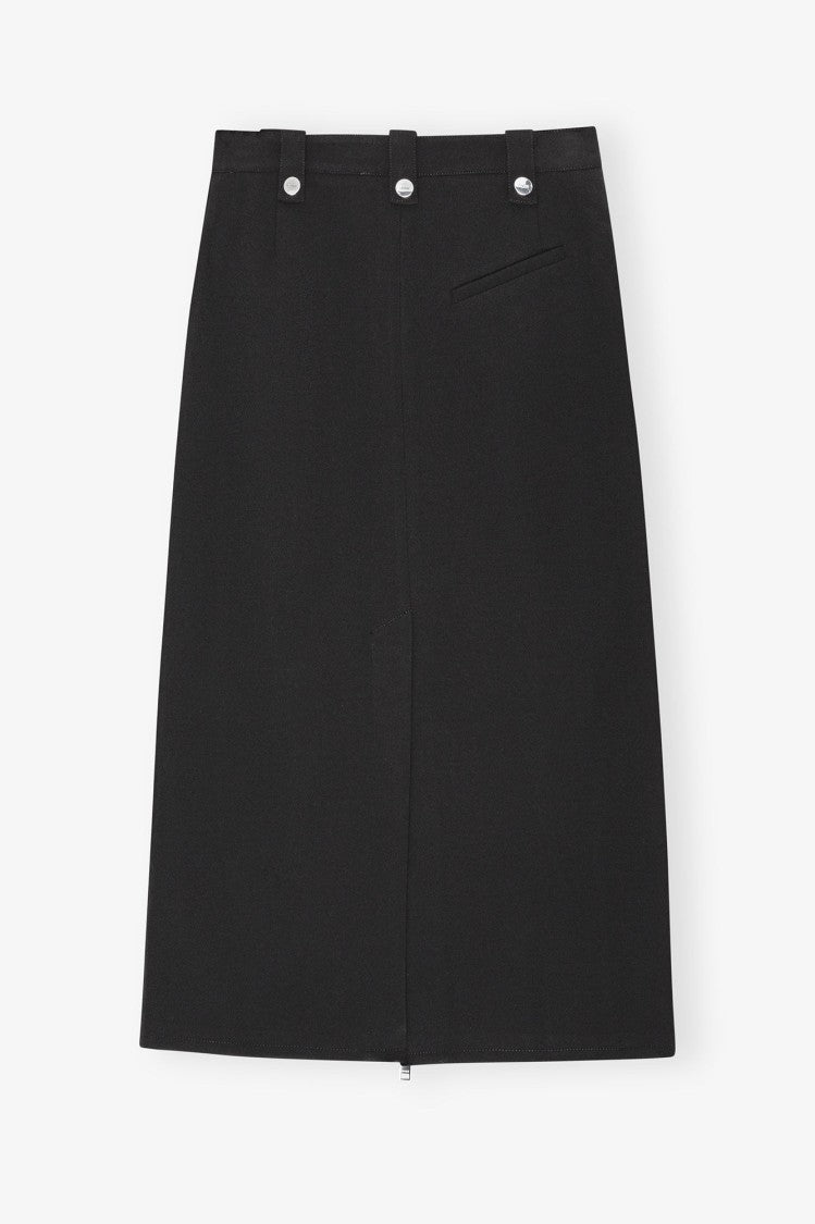 Ganni Bonded Crepe Skirt With Butterfly Hardware