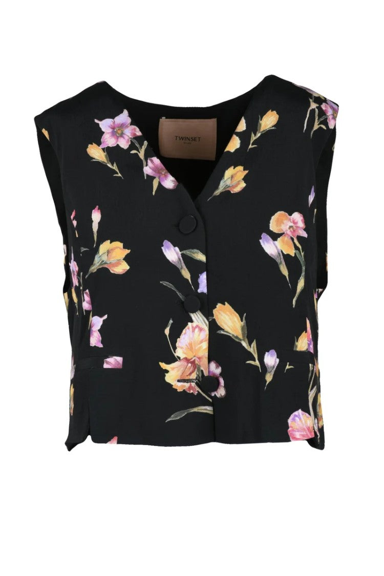 Twin-Set Viscose Vest - Black
