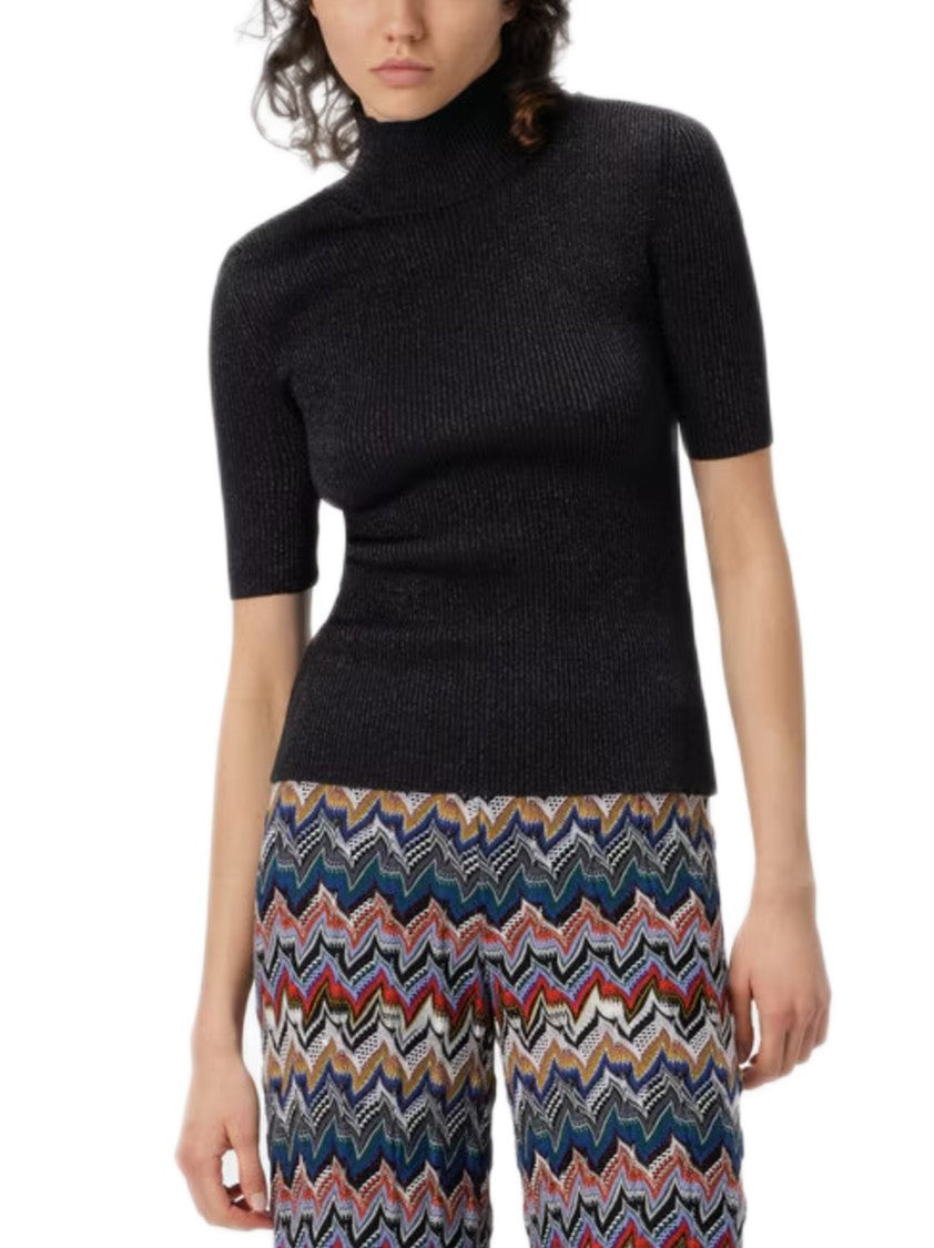 Missoni Short-Sleeved Turtleneck With Lamé Thread Detail