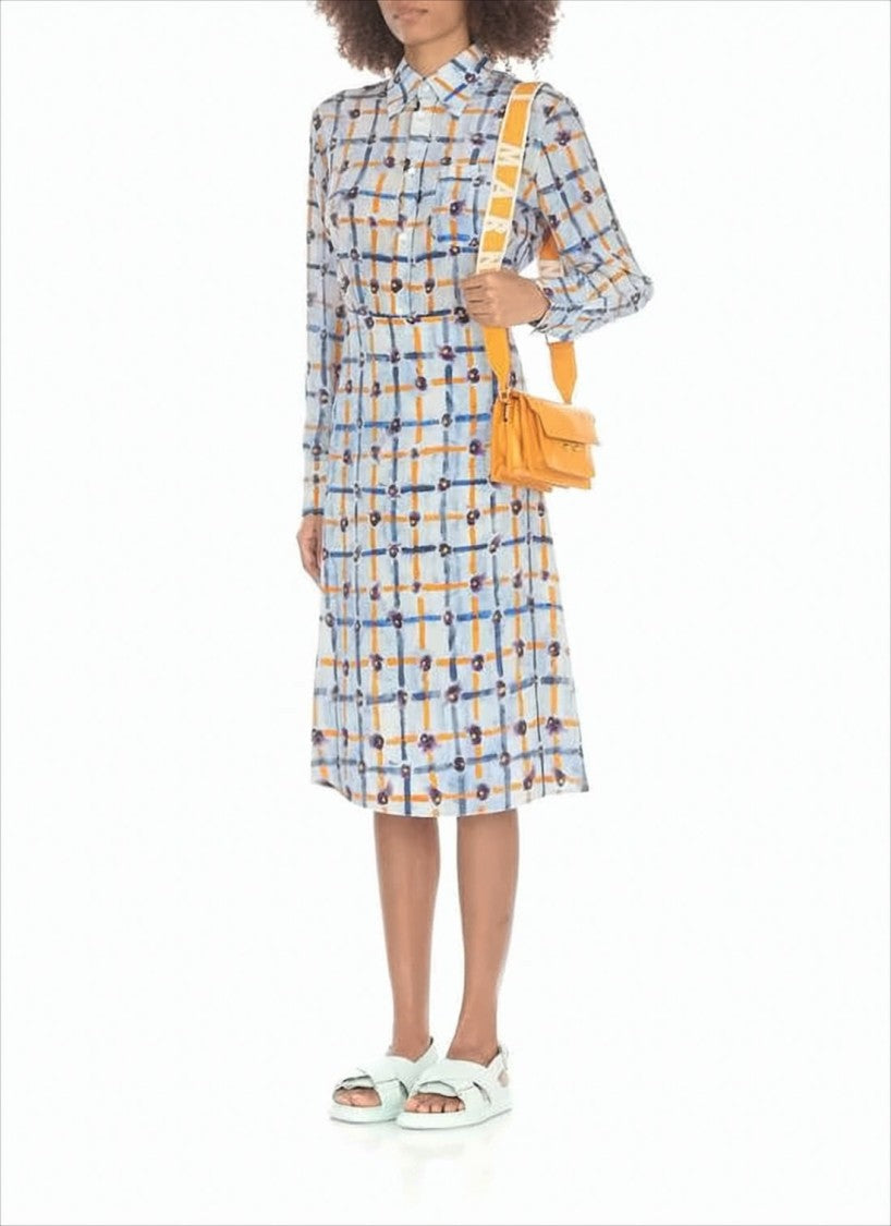 Marni Structured Smooth Leather Shoulder Bag With Scalloped Flap