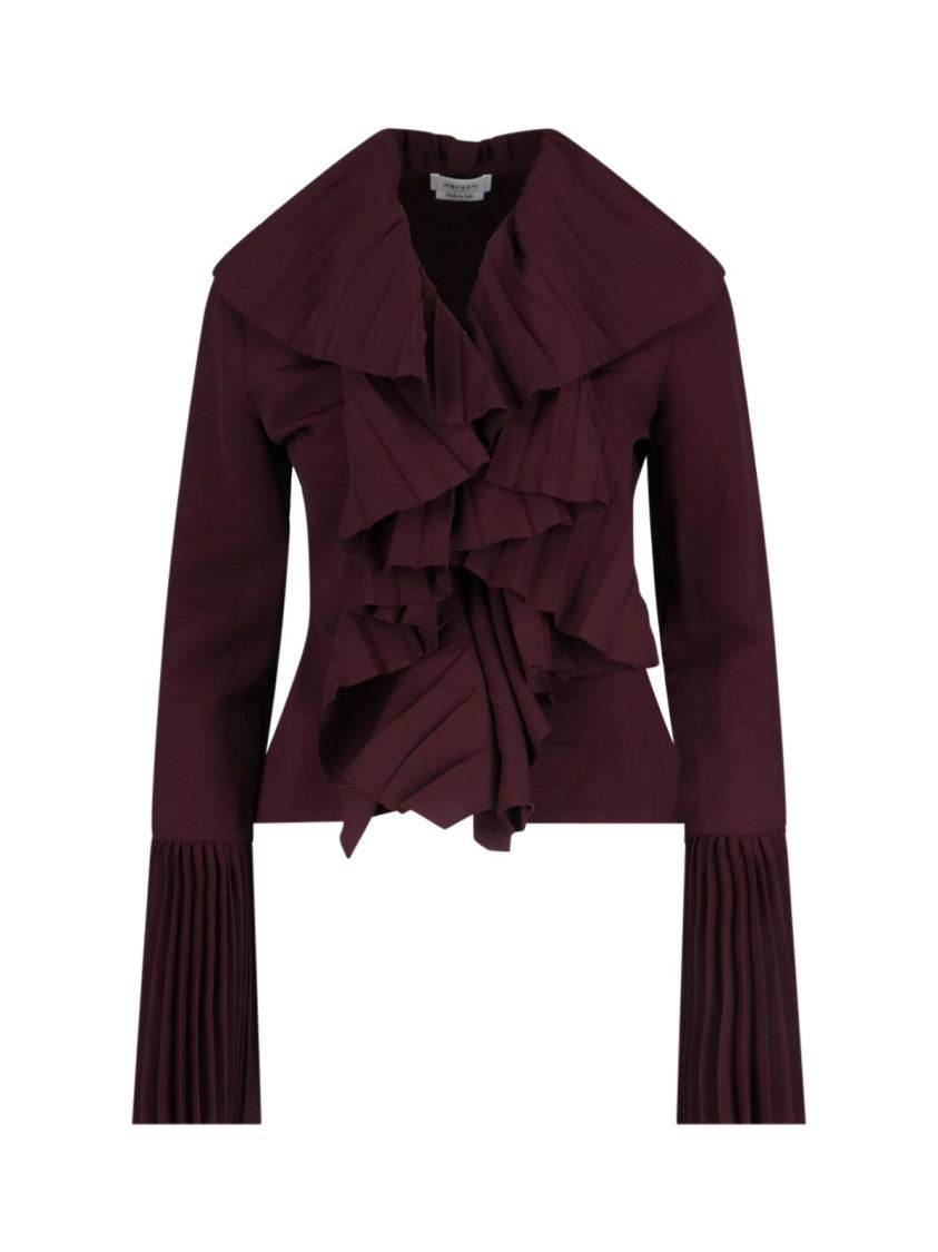 Alexander Mcqueen Pleated Blouse – Bordeaux