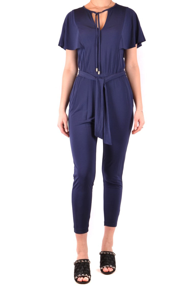 Michael Kors Tailored Deep Navy Jumpsuit With Flutter Sleeves