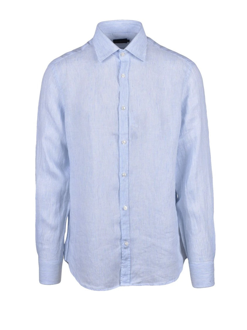 Paul & Shark White Light Blue Linen Shirt