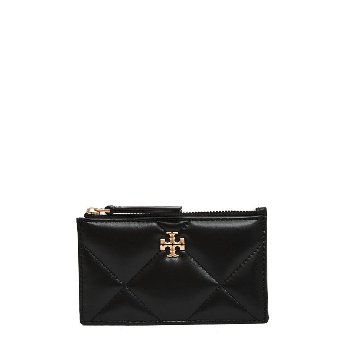 Tory Burch Quilted Zip Card Case With Gold-Tone Accents