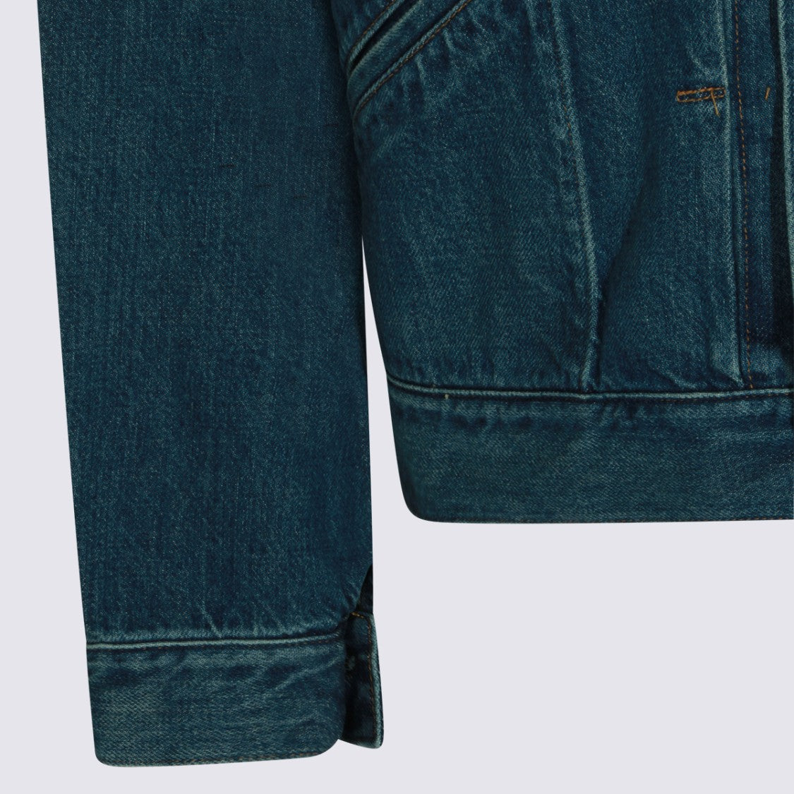 Maison Kitsuné Classic Denim Jacket With Structured Collar And Vintage Wash