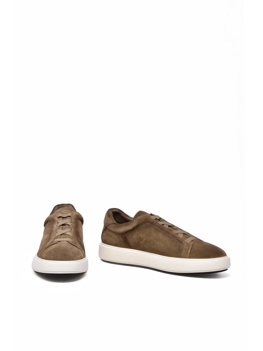 Officine Creative Turquoise Suede Minimalist Sneakers