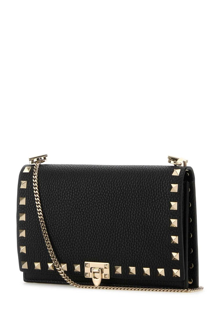 Valentino Garavani Black Leather Rockstud Crossbody Bag