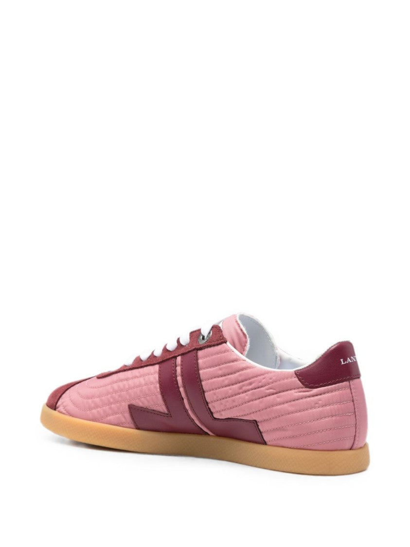 Lanvin Pink Quilted Sneakers With Logo Detail